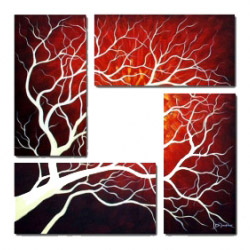 Tablou Copac abstract - set 4 piese