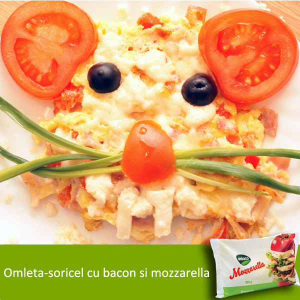 omleta soricel cu mozzarella delaco