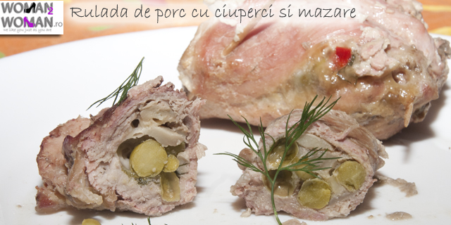 Rulada de porc cu ciuperci si mazare