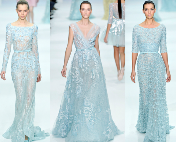 Elie-Saab-Couture-Spring-2012-Blue / Luminita Cosleacara recomanda rochii de mireasa in culori pastel